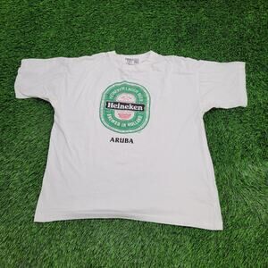 Vintage 90s Heineken Beer Shirt Large  22x23 Boxy Cropped